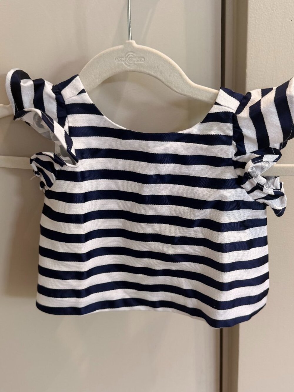 NWT Janie and Jack Navy Stripe Ruffle Top 3-6 Months
